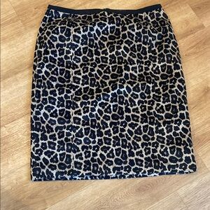 Liz Claiborne‎ Black and Tan Animal Print Pencil Skirt